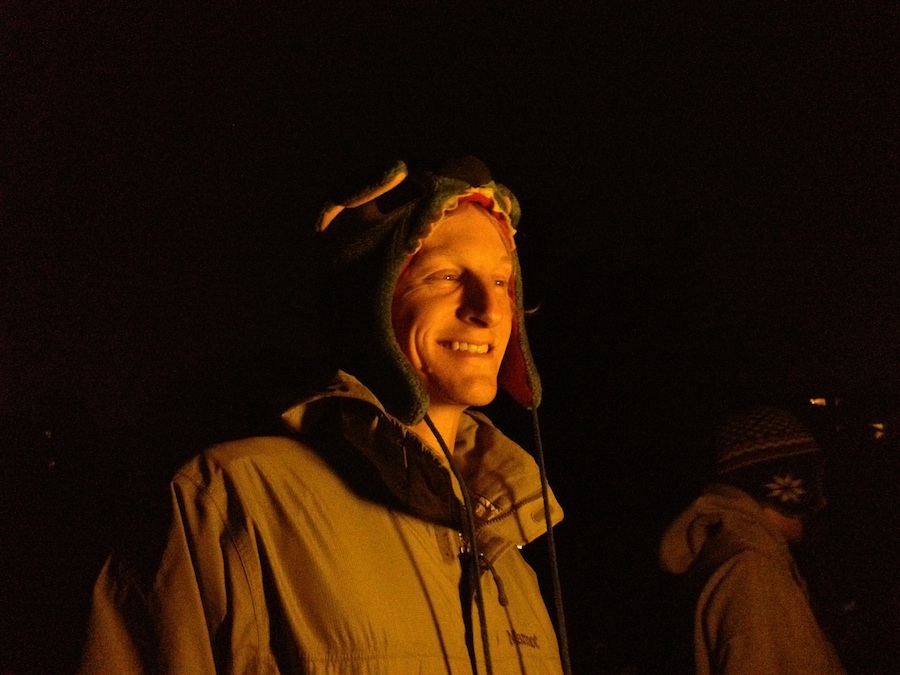 Jeff lit through a bottle of Gatorade